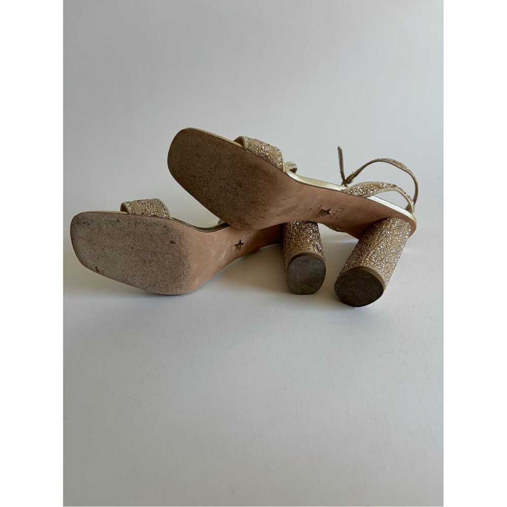 Christian Dior Dway Gold Crystals Sandal Heels - Picture 3 of 13